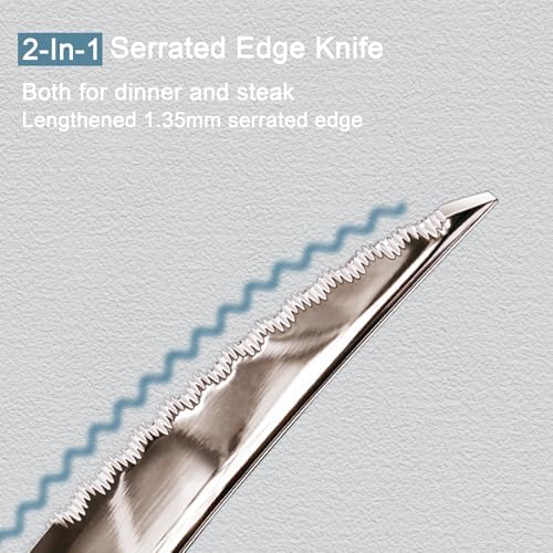 Runfly 20 Piece Hammered Black Silverware Set, 18/10 Stainless Steel Flatware Set, Modern Kitchen Utensil Set Service for 4, Tableware Set, Cutlery Set Including Fork Spoon and Knife - Image 6